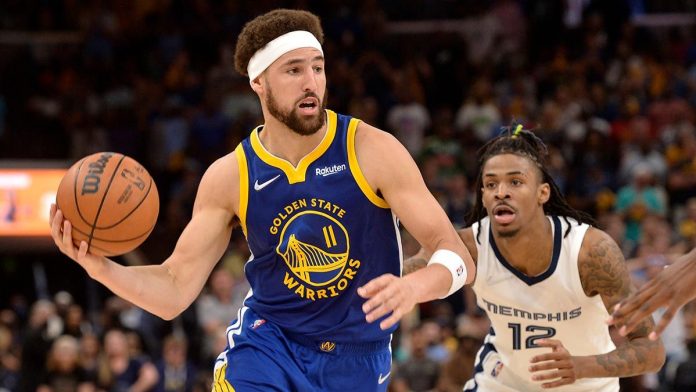 sports golden pic Klay Thompson plays 31 minutes, shooting 6 for 19 during Golden State Warriors’ 117-116 narrow victory over the Memphis Grizzlies in Game 1 of the 2021-2022 NBA Western Conference semifinals. AP