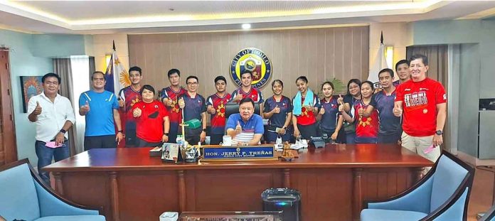 Courtesy call of the Philippine National Table Tennis to Mayor Jerry P. Trenas together with EA for Sports Mr. Rudiver Jungco