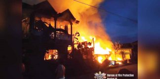 Fire razes a house on Sta. Rita Street, Barangay Poblacion, Ibajay, Aklan.