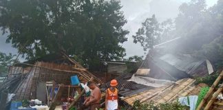 These houses, or what remains of them, were struck by a tornado in Pototan, Iloilo. PHOTOS FROM MDRRMC - POTOTAN