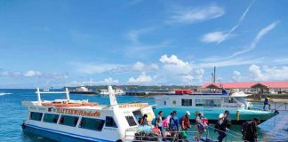 People from Boracay Island disembark from a boat at the jetty port in Caticlan, Malay, Aklan. The port is the main gateway to Boracay.