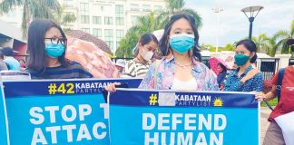 Youth activists press for the protection of human rights during a rally in Iloilo City on July 25 when President Ferdinand “Bongbong” Marcos Jr. delivered his first State of Nation Address at the Batasang Pambansa in Quezon City. ARNEL JOHN PALCULLO/PN
