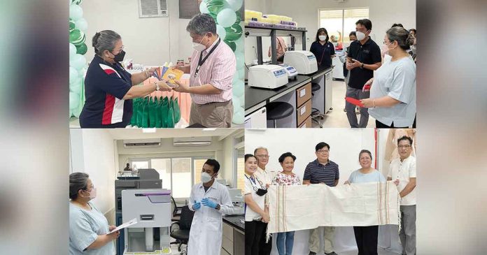 s4cp Former DOST Undersecretary for Research and Development, Dr. Rowena Cristina Guevara visits Herbanext Laboratories, Inc. (upper left), Mollusk R&D Center and Philippine Genome Center at UP Visayas (upper right), the Center for Chemical Biology and Biotechnology (C2B2), Center for Natural Drug Discovery and Development (CND3), and Nuclear Magnetic Resonance (NMR) Spectroscopy Facility at University of San Agustin (lower left) and the Regional Yarn Production and Innovation Center (RYPIC) at Iloilo Science and Technology University (ISAT-U) Miag-ao (lower right).