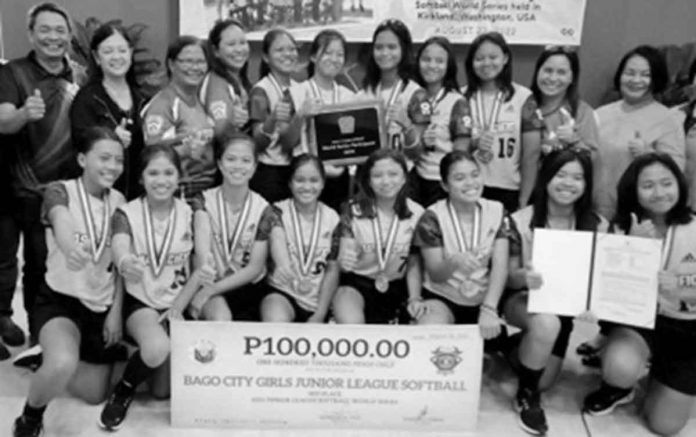 bago The City of Bago in Negros Occidental honors the student-athletes of Ramon Torres National High School for their third place finish in the just-concluded 2022 Junior League Softball World Series in Kirkland, Washington, United States. PNA PHOTO BY NANETTE L. GUADALQUIVER