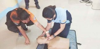 Police officers of Barbaza, Antique train on basic life support and first aid. PHOTO FROM BARBAZA MUNICIPAL POLICE STATION