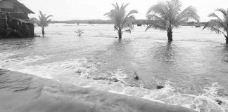 This is the flooded Barangay Bugarot in San Jose, Antique. Sangguniang Bayan member Cris John Banusing took this photo on July 30, 2022.