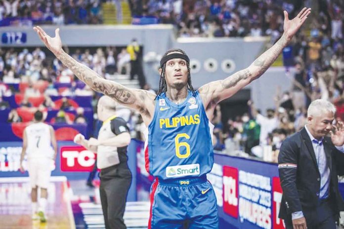 sports-clarkson FILIPINO-American Jordan Clarkson is the star of the night as Gilas Pilipinas wallops Saudi Arabia in the fourth window of the 2023 FIBA World Cup Asian Qualifier. FIBA PHOTO
