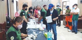 Employees, including elected municipal officials, of Hamtic municipal government in Antique undergo surprise drug testing on Sept. 16. MUNICIPALITY OF HAMTIC/FB
