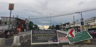 The left lane of the Ungka flyover, which was the first to open to traffic on June 30, 2022, was temporarily closed yesterday afternoon to give way to the remaining works, particularly the application of thermoplastic pavement markings, in preparation for its full opening this Monday, Sept. 5. RM CALANTAS