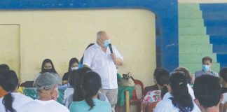 Gov. Joaquin Carlos Rahman A. Nava reminds 268 beneficiaries from the municipality of Buenavista, Guimaras to value the livelihood program of the Department of Social Welfare and Development during an orientation at the Buenavista covered gym on Sept. 5, 2022. Photo from Province of Guimaras Facebook