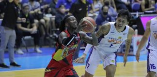 San Miguel Beermen’s Jaymar Perez and TNT Tropang Giga’s John Paul Erram will be teammates at Gilas Pilipinas in the fifth window of the 2023 FIBA World Cup Asian Qualifiers. PBA PHOTO