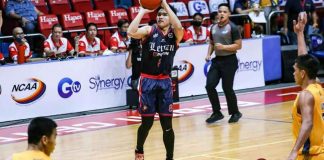 Letran gets a slim win in its opening game. PHOTO FROM SPIN.PH