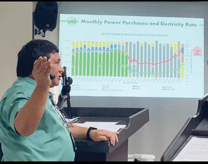 MORE-Power-2 THE PRESIDENT AND LEGISLATORS. MORE Electric and Power Corporation (MORE Power) president Roel Castro presents to the Sangguniang Panlungsod of Iloilo City and to the various stakeholders the reason behind the increase in the power rate. He also lays down the plans of the distribution utility in the hope of bringing down the rates.