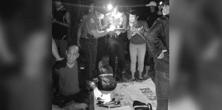 Drug suspect Roberto Dela Cruz was stopped at a checkpoint in Barangay Linampongan, Pontevedra, Capiz. Cops recovered around 500 grams of suspected shabu valued at over P4 million. Two firearms were also recovered. PONTEVEDRA CAPIZ PULIS/FB PHOTO