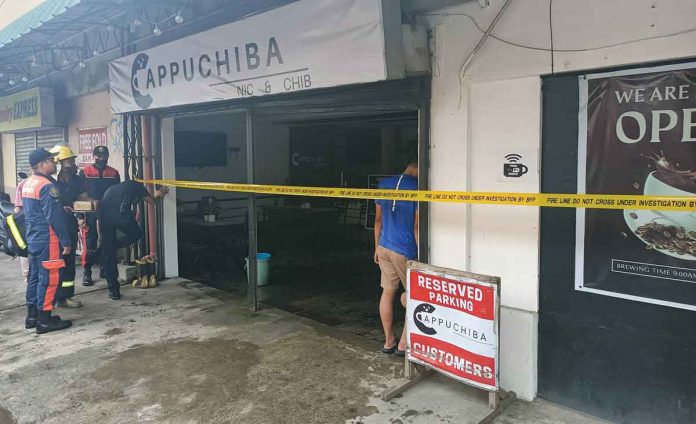 fire A fire that broke out at this coffee shop on Sept. 30 did not spread, thanks to the immediate help of residents before Bureau of Fire Protection firefighters arrived. AJ PALCULLO/PN