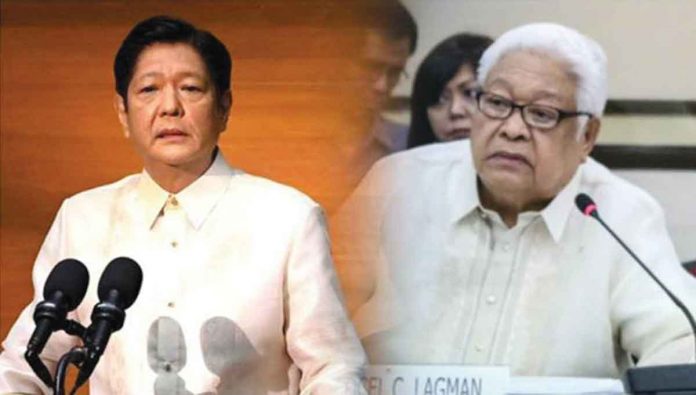 lagman-to-marcos While the adjudication of criminal cases belongs to the judiciary, the prosecution of such cases is an executive function under President Ferdinand Marcos Jr.’s (left) control and supervision pursuant to the Constitution, says opposition Cong. Edcel Lagman (right). File photos from Reuters and the Philippine Daily Inquirer
