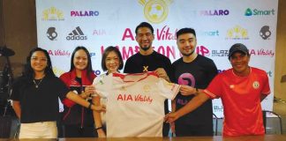 Kampeon Cup founder Anton del Rosario (fourth from left) is joined by some tournament officials and team officials during the launching of 2nd Kampeon Cup. CONTRIBUTED PHOTO