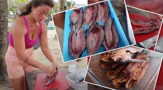 andi Andi Eigenmann makes her own dried fish or what’s locally called in Siargao as buyad.