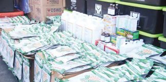Antique’s Office of the Provincial Veterinarian (ProVet) receives veterinary drugs and multivitamins, dewormer, anti-bacterials, and disinfectants while the Office of the Provincial Agriculturist gets P13 million worth of palay on Tuesday, Nov. 8. PROVINCE OF ANTIQUE FACEBOOK PAGE PHOTO