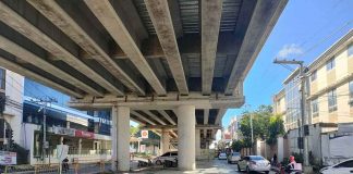 The Department of Public Works and Highways may not be able to meet its target to reopen the Ungka flyover before Christmas. Three defective piers of the newly-built P680-million flyover are undergoing repairs. AJ PALCULLO/PN