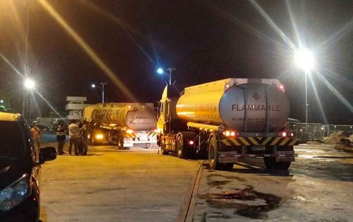 fuel Two fuel tankers carrying 120 thousand liters of fuel arrived in Antique on Friday night, Nov. 4. PROVINCE OF ANTIQUE FB PAGE PHOTO