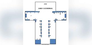 Illustration shows the location of the 43 lapidas inside the Jaro Metropolitan Cathedral. Photo credits: ARCHDIOCESE OF JARO, COMMISSION ON SOCIAL COMMUNICATIONS FB PAGE
