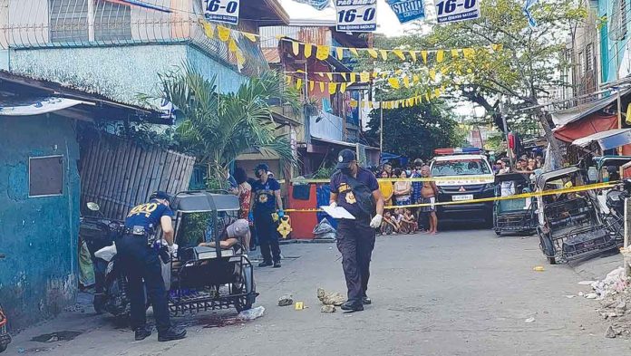 man-shot-dead-(1) Mark Christian John "Badjao" Luceño of Purok Malipayon, Barangay 35, Bacolod City was shot dead while sitting inside a pedicab in the city’s Barangay 16 past noon on Friday, Nov. 25. AKSYON RADYO BACOLOD PHOTO