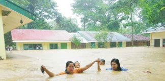 Oquendo Elementary School in Barangay Oquendo, Balete, Aklan was submerged in deep floodwaters on Oct. 27, 2022 following heavy rains brought by Severe Tropical Storm “Paeng” which battered the whole Western Visayas. RECIL DE JUAN LUCIANO PHOTO