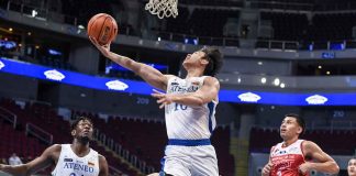 Ateneo de Manila University Blue Eagles’ Dave Ildefonso attempts a reverse layup. UAAP MEDIA BUREAU PHOTO