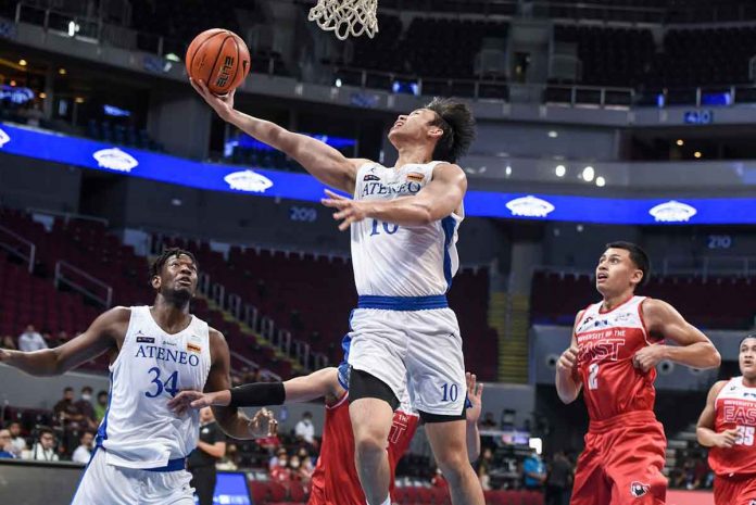 sports-ateneo Ateneo de Manila University Blue Eagles’ Dave Ildefonso attempts a reverse layup. UAAP MEDIA BUREAU PHOTO