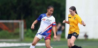 Pontevedra, Negros Occidental native Joyce Gemberva of Makati FC Girls U-14 team in action against Northern New South Wales squad. PHOTO COURTESY OF MAKATI FC