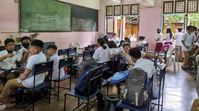 students Students of the Abellana National School in Cebu City take a break at the start of the in-person classes on Wednesday, Nov. 2, 2022. NESTLE SEMILLA / INQUIRER VISAYAS