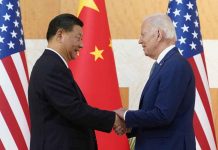 ‘No new Cold War’ with China – Biden US President Joe Biden and Chinese President Xi Jinping shake hands before their meeting on the sidelines of the G20 Summit on Nov. 14, 2022 in Bali, Indonesia. AP