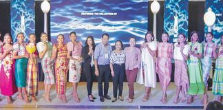 Anyag Iloilo Fashion Show at the Northpoint Event Center of SM City Iloilo on Dec. 11 featured the 18 Miss Iloilo 2023 candidates. Photo also shows (10th-13th from left) SM City Iloilo assistant mall manager Jasmine Lynn Maquiling, Iloilo Festivals Foundation Inc. (IFFI) chairman Judgee Peña, and Miss Iloilo Committee chairman Sara Peña and co-chairman Beverly “Pangging” Rosales. ILOILO CITY MAYOR’S OFFICE PHOTO