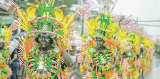 A total of 34 tribes will compete in the 2023 Kalibo Sadsad Ati-Atihan contests: Tribal Small, Tribal Big, Balik Ati, and Modern Tribal categories. Photo shows Tribu Vikings during the 2017 Kalibo Ati-Atihan Festival. PN FILE PHOTO