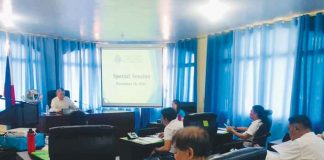 The Sangguniang Bayan of Buenavista, Guimaras headed by Vice Mayor Cyril Beltran, during a special session on Monday morning, Dec. 19, approves a resolution declaring the town under a state of calamity due to African Swine Fever. SB OF BUENAVISTA, GUIMARAS FB PHOTO