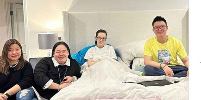 Darla-Kris Darla Sauler (2nd from left) shares this photo of her visit to Kris Aquino in the United States.