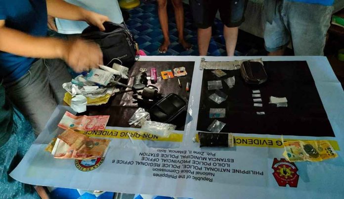 Estancia-drugs,-gun Photo shows the recovered items from drug suspects Eurose Gallenero and Evergelio Bermudes in Estancia, Iloilo on Dec. 16. RADYO TIMBO-OK