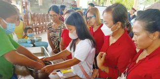 Police Regional Office 6’s Officers Ladies Club headed by president, Mrs. Indira Gorero, witness siomai-making in Buruanga, Aklan.