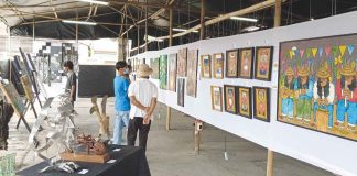 The art exhibit dubbed as “ARTienda: From the Ashes, We Rise” opens at the Oton Public Market on Thursday, Dec. 1. A fundraising exhibition of the Ogtonganon Visual Artist League, its proceeds will go to the Oton local government to help rebuild portion of the public market that was razed by a December 20, 2021 fire. TARA YAP PHOTO