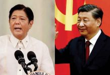 Philippine President Ferdinand “Bongbong” Marcos Jr. (left) and Chinese President Xi Jinping.