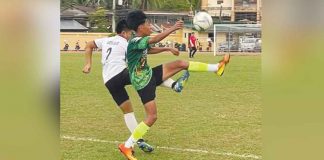 Players from Santa Barbara and Barotac Nuevo dispute the ball during the finals of the Iloilo Football Developmental League U-15 boys event. PHOTO COURTESY OF RAY CABARLES