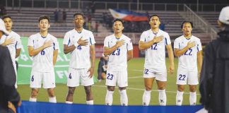 The Philippine Azkals were smothered by the Thailand War Elephants in the 2022 AFF Mitsubishi Electric Cup on Monday night. PFF PHOTO