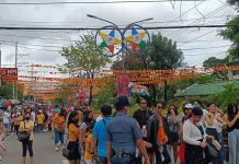 Red Cross mulls child-friendly spaces at major Dinagyang Festival venues Police personnel stationed on General Luna Street, Iloilo City secure Dinagyang Festival 2023 revelers. AJ PALCULLO/PN