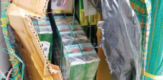 A total of 102 boxes of alleged counterfeit cigarettes were seized from a Chinese national. RMN ROXAS
