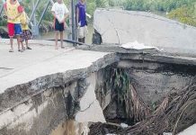 A bridge approach collapsed in Hamtic, Antique, on Tuesday, Jan. 17. The Municipal Disaster Risk Reduction and Management Office said the heavy rains may have eroded the soil under the structure, causing it to collapse. LEO PATRICK RIZARDO FACEBOOK PHOTO