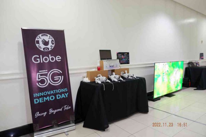 VR booth (1) Globe recently held a Demo Day that showcased how cloud gaming, a virtual reality laboratory, video conferencing, video surveillance and analytics, and remote assistance worked well using 5G Standalone with end-to-end network slicing, which divides the network into separate channels.