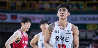 Filipino cager Rhenz Abando struggles anew with his shots for Anyang KGC Ginseng Corporation in the 2022-2023 Korean Basketball League. KBL PHOTO