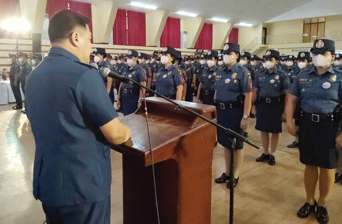cops A total of 289 cops in Antique were promoted. The simultaneous oath taking and donning and pinning of ranks were held on Tuesday, Jan. 10, 2023. PHOTO COURTESY OF APPO FB PAGE