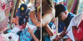 Two police personnel assisted a woman give birth in Iloilo City on Sunday. Police Staff Sergeant Resurrecion R. Aliponso Jr. and Police Corporal Joe Ben Moleño were part of the police augmentation force securing the Dinagyang Festival. SAN LORENZO PNP GUIMARAS FACEBOOK PHOTO